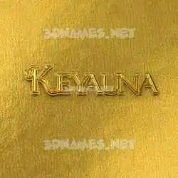 keyauna in All Gold style - 3D name wallpaper