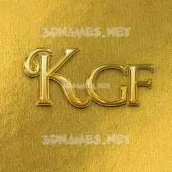 kgf in All Gold style - 3D name wallpaper