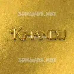 khandu in All Gold style - 3D name wallpaper