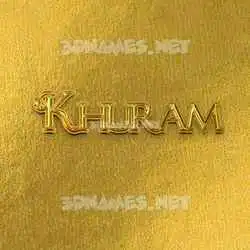 khuram in All Gold style - 3D name wallpaper