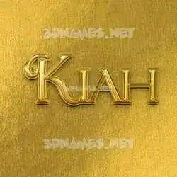 kiah in All Gold style - 3D name wallpaper