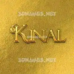 kinal in All Gold style - 3D name wallpaper