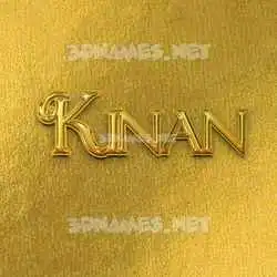 kinan in All Gold style - 3D name wallpaper