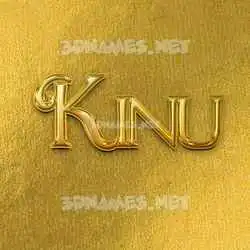 kinu in All Gold style - 3D name wallpaper