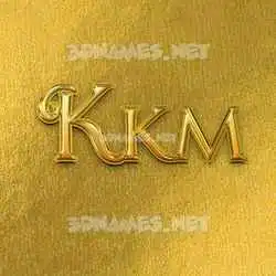 kkm in All Gold style - 3D name wallpaper