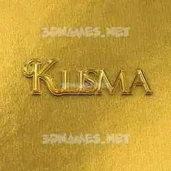 klisma in All Gold style - 3D name wallpaper
