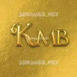 kmb in All Gold style - 3D name wallpaper