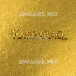 kmubaraq in All Gold style - 3D name wallpaper