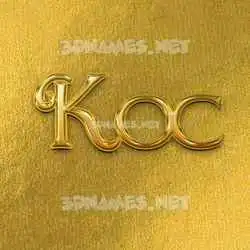 koc in All Gold style - 3D name wallpaper