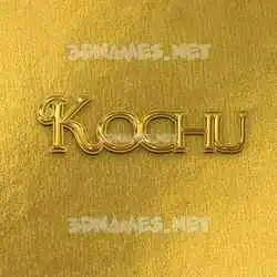 kochu in All Gold style - 3D name wallpaper
