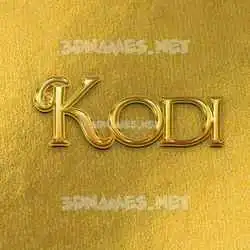 kodi in All Gold style - 3D name wallpaper