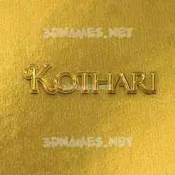 kothari in All Gold style - 3D name wallpaper