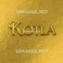 kotla in All Gold style - 3D name wallpaper