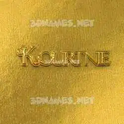 kourtnie in All Gold style - 3D name wallpaper