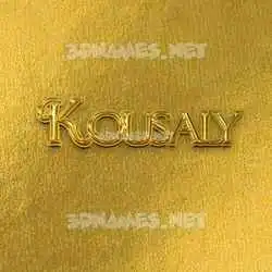 kousaly in All Gold style - 3D name wallpaper