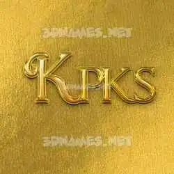 kpks in All Gold style - 3D name wallpaper