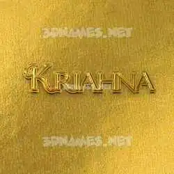kriahna in All Gold style - 3D name wallpaper