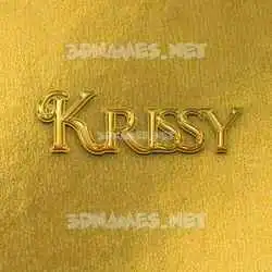 krissy in All Gold style - 3D name wallpaper