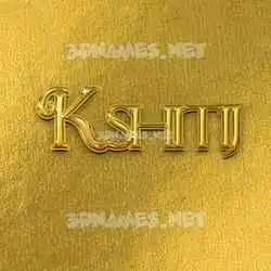 kshitij in All Gold style - 3D name wallpaper