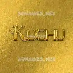 kuchu in All Gold style - 3D name wallpaper