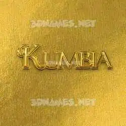 kumbia in All Gold style - 3D name wallpaper