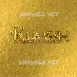 kumesh in All Gold style - 3D name wallpaper