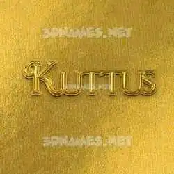 kuttus in All Gold style - 3D name wallpaper
