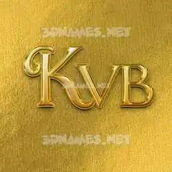 kvb in All Gold style - 3D name wallpaper