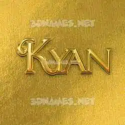 kyan in All Gold style - 3D name wallpaper