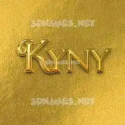 kyny in All Gold style - 3D name wallpaper