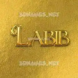 labib in All Gold style - 3D name wallpaper