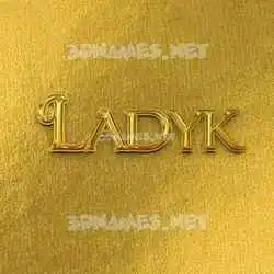 ladyk in All Gold style - 3D name wallpaper