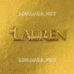 lauren in All Gold style - 3D name wallpaper
