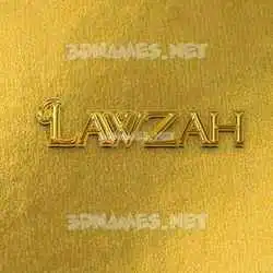 lawzah in All Gold style - 3D name wallpaper