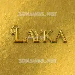 layka in All Gold style - 3D name wallpaper