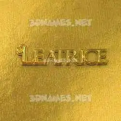 leatrice in All Gold style - 3D name wallpaper