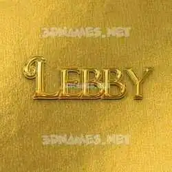 lebby in All Gold style - 3D name wallpaper