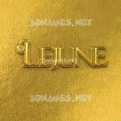 lejune in All Gold style - 3D name wallpaper