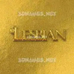 lesbian in All Gold style - 3D name wallpaper