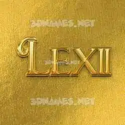 lexii in All Gold style - 3D name wallpaper