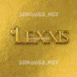 lexxis in All Gold style - 3D name wallpaper
