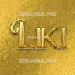liki in All Gold style - 3D name wallpaper