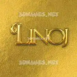 linoj in All Gold style - 3D name wallpaper