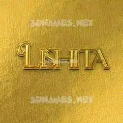 lishita in All Gold style - 3D name wallpaper