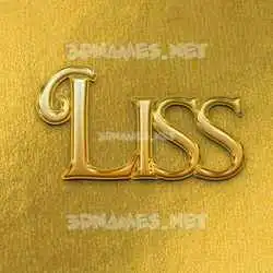 liss in All Gold style - 3D name wallpaper