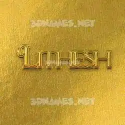 lithesh in All Gold style - 3D name wallpaper