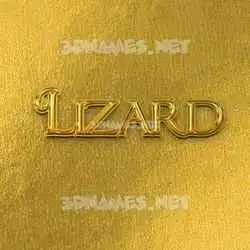 lizard in All Gold style - 3D name wallpaper