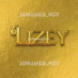 lizey in All Gold style - 3D name wallpaper