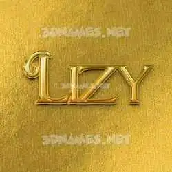 lizy in All Gold style - 3D name wallpaper