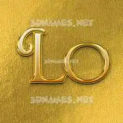 lo in All Gold style - 3D name wallpaper